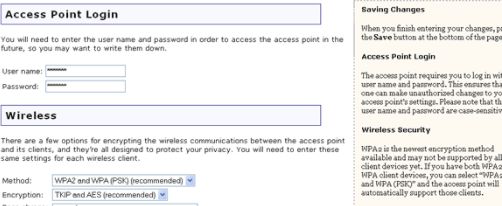 SSID and WPA setup