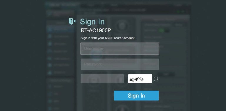 Asus router login page