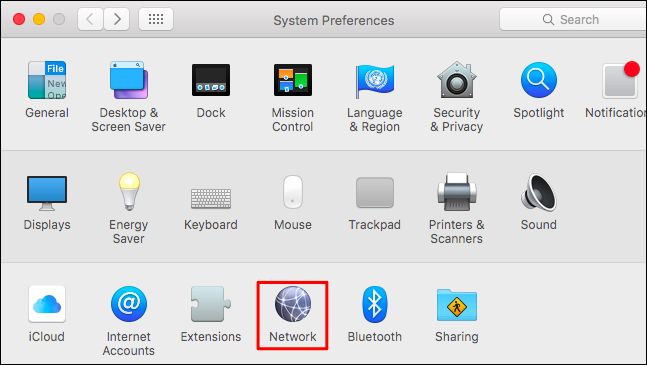 Network settings on Mac