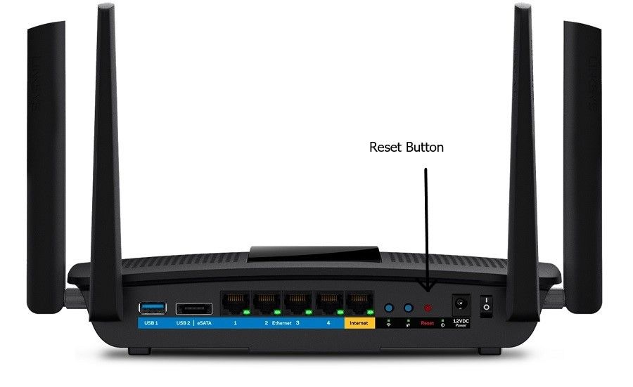 Reset button Linksys Router