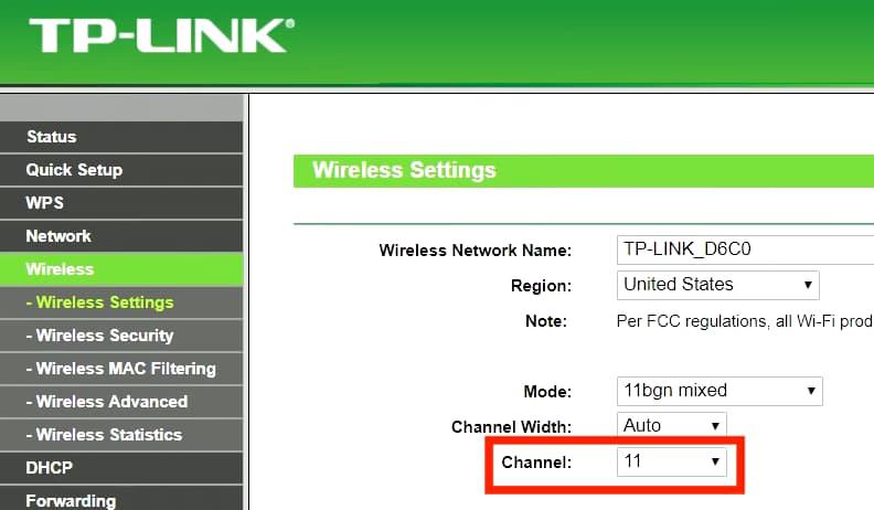 Channel Setup on Secondary Router under wireless settings