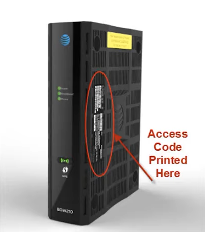 AT&T Gateway Access Code