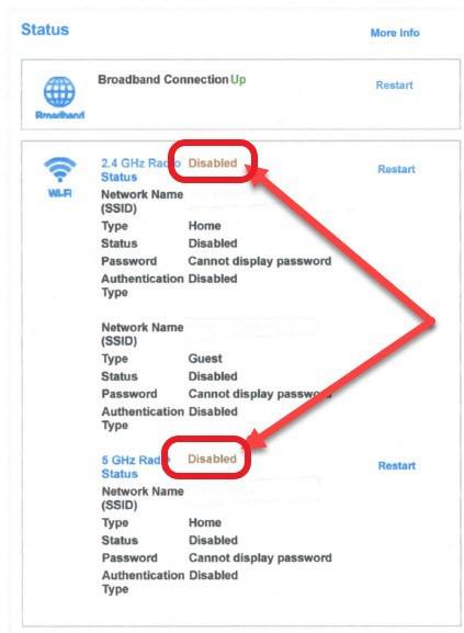 Disabled the Status of Wireless Operation highlighted with red box