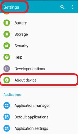 Tap on About Device in the Settings