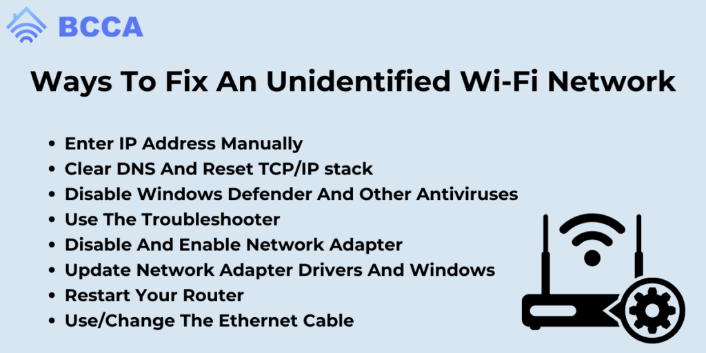 Ways To Fix An Unidentified Wi-Fi Network