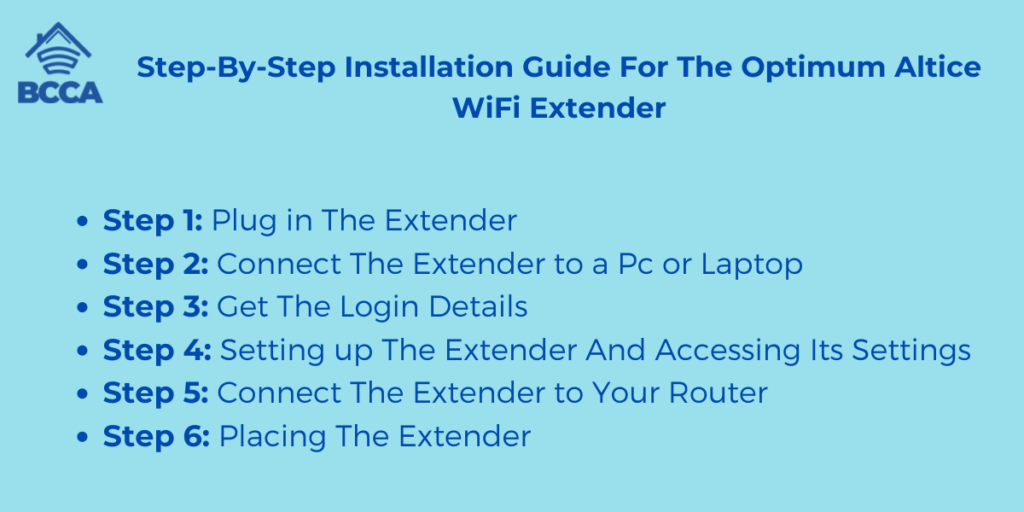 Step-By-Step Installation Guide For The Optimum Altice WiFi Extender