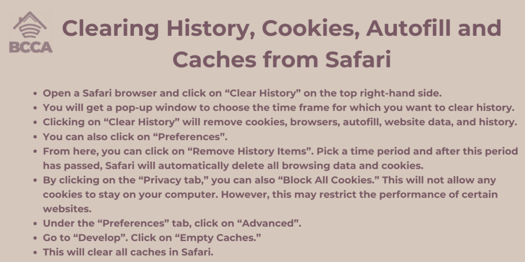 Clearing History, Cookies, Autofill and Caches from Safari