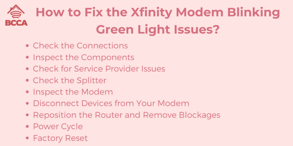How to Fix the Xfinity Modem Blinking Green Light Issues