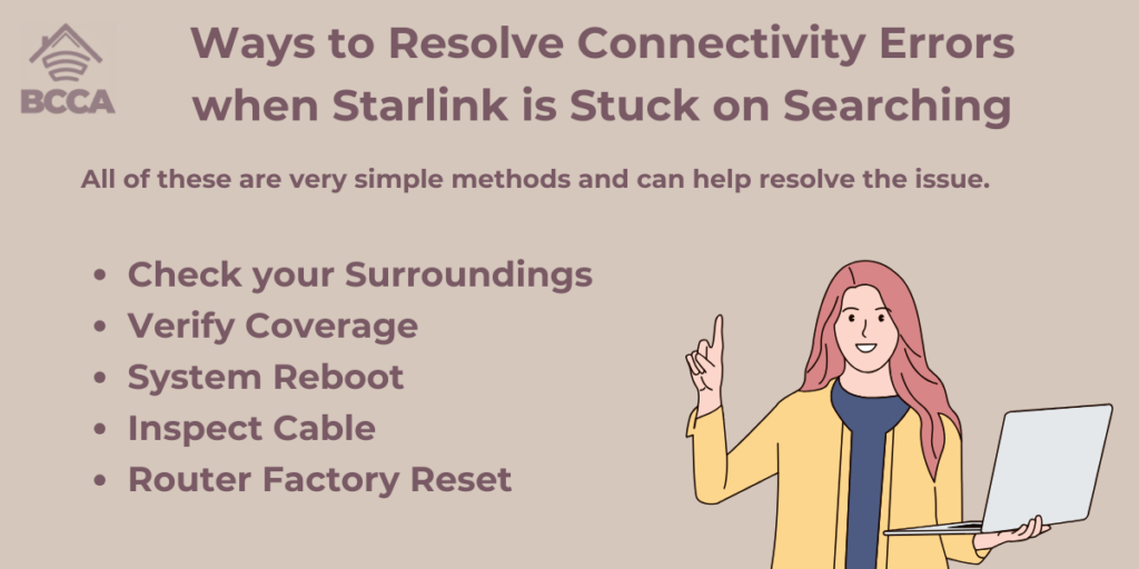 Ways to Resolve Connectivity Errors when Starlink is Stuck on Searching