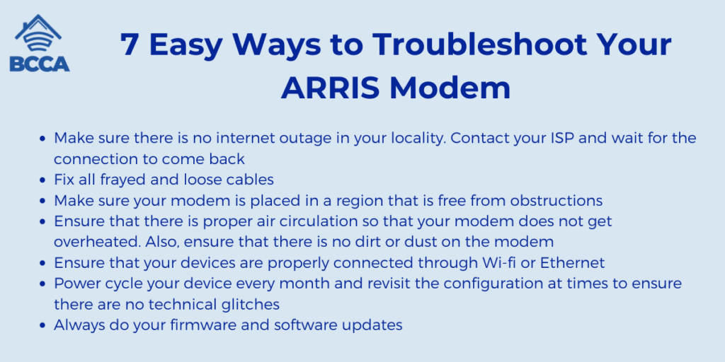 7 Easy Ways to Troubleshoot Your ARRIS Modem